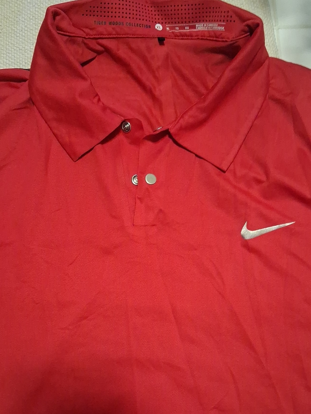 NWOT Nike Men’s Dri Fit Red Polo Golf Shirt - Tiger Woods Collection Size XL